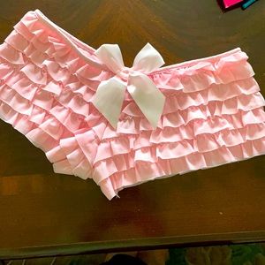 Light Pink Tulle Ruffle Lingerie Shorts